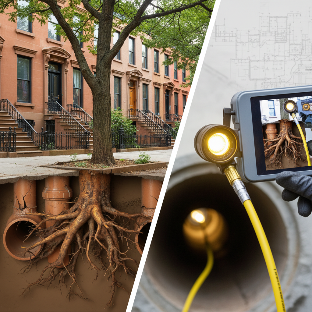 How to Identify Tree Root Intrusions in Brooklyn Brownstone Sewer Lines